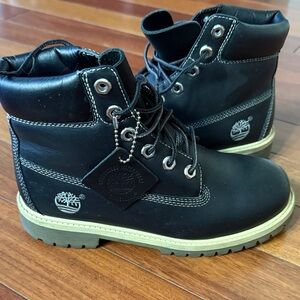 Timberland Black and Tan Leather Boots